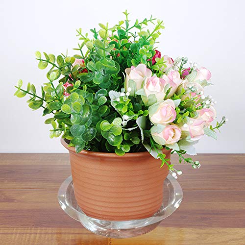 Tecmisse 25 Pack Clear Plastic Plant Saucer Drip Trays, Large Plant Plate Dish, Plastic Plant Pot Saucers Flower Pot Set For Indoor Flower Pots And Planters, Assorted Sizes(6, 8, 10 Inch) #TOP5
