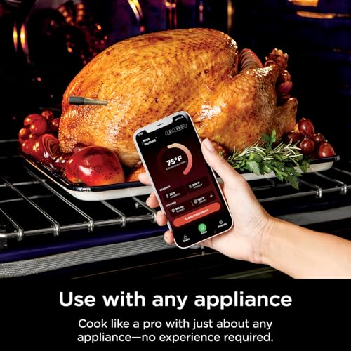 Ninja Air Fryer & Toaster Oven + ProChef Wireless Probe, Prestige Smart XL Air Fryer, Grill, with Probe Bluetooth App Connection, Waterproof, US Only