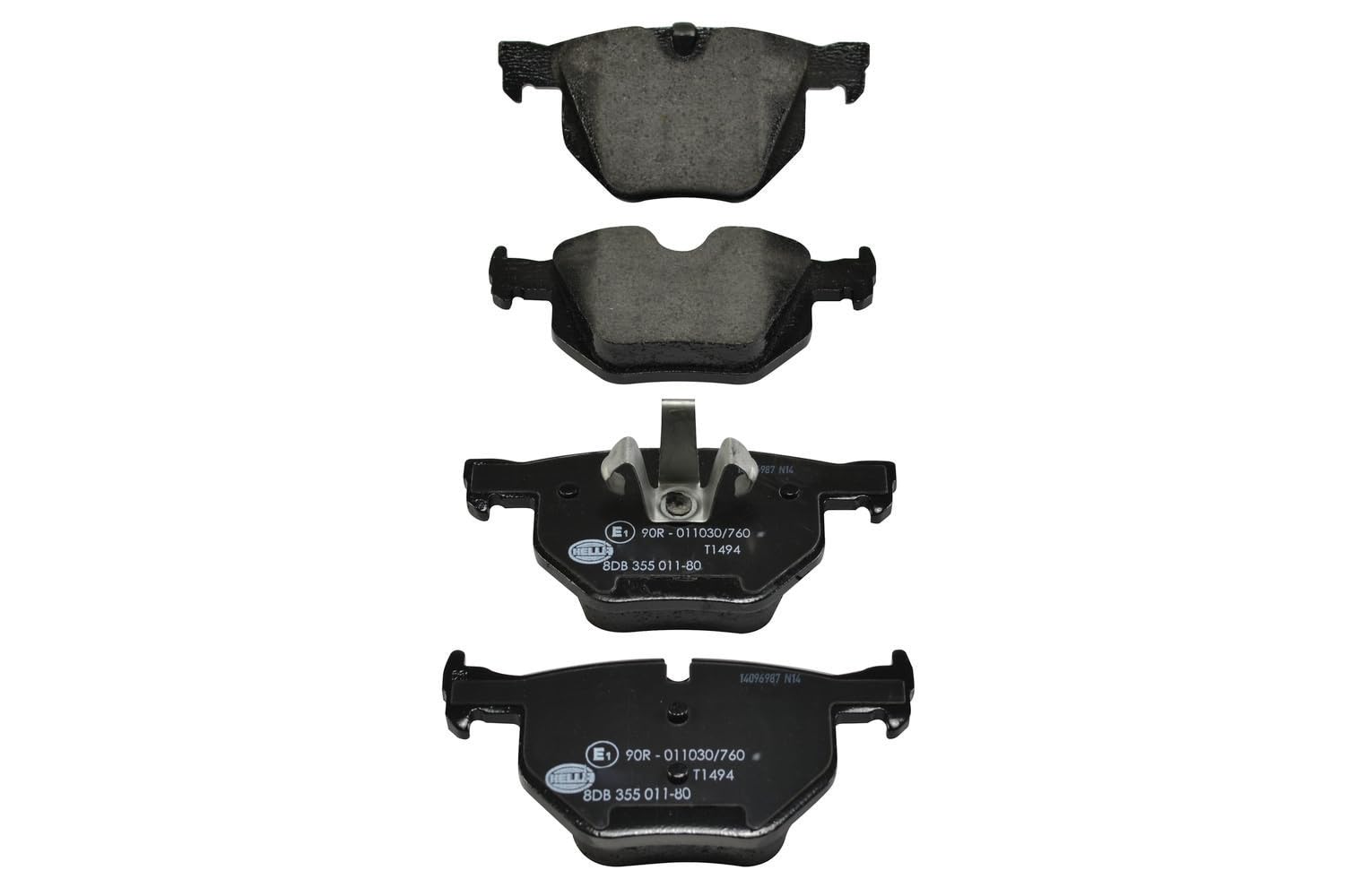 HELLA 8DB 355 011-801 Brake pad set - prepared for wear indicator - T1494 - for e.g. BMW