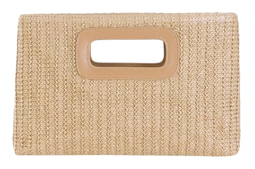 Image of Women Top Handle Handbag Chain Crossbody Bag 2026 Summer Raffia Straw Clutch Beach Vacation Evening Square Purse