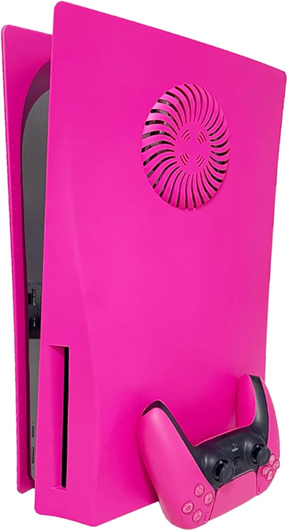 Disc Edition Faceplate Cooling Vent Cover Skin Shell Panel for PS5 Console, Playstation 5 Protective Shell Replacement Faceplate Accessory Nova Pink