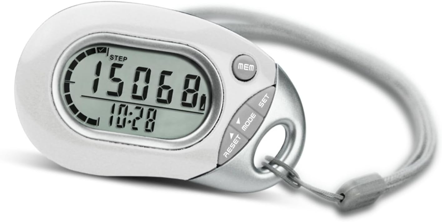 3D Motion Sensor Pedometer Step Counter with Lanyard 7-Day Data Storage Memory Funtion Step Calorie Distance Measurement 12/24-Hour Time Display for Fitness Enthusiasts