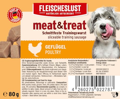 Fleischeslust Meat & Treat Geflügel Wurst (1 x 80 Gramm)