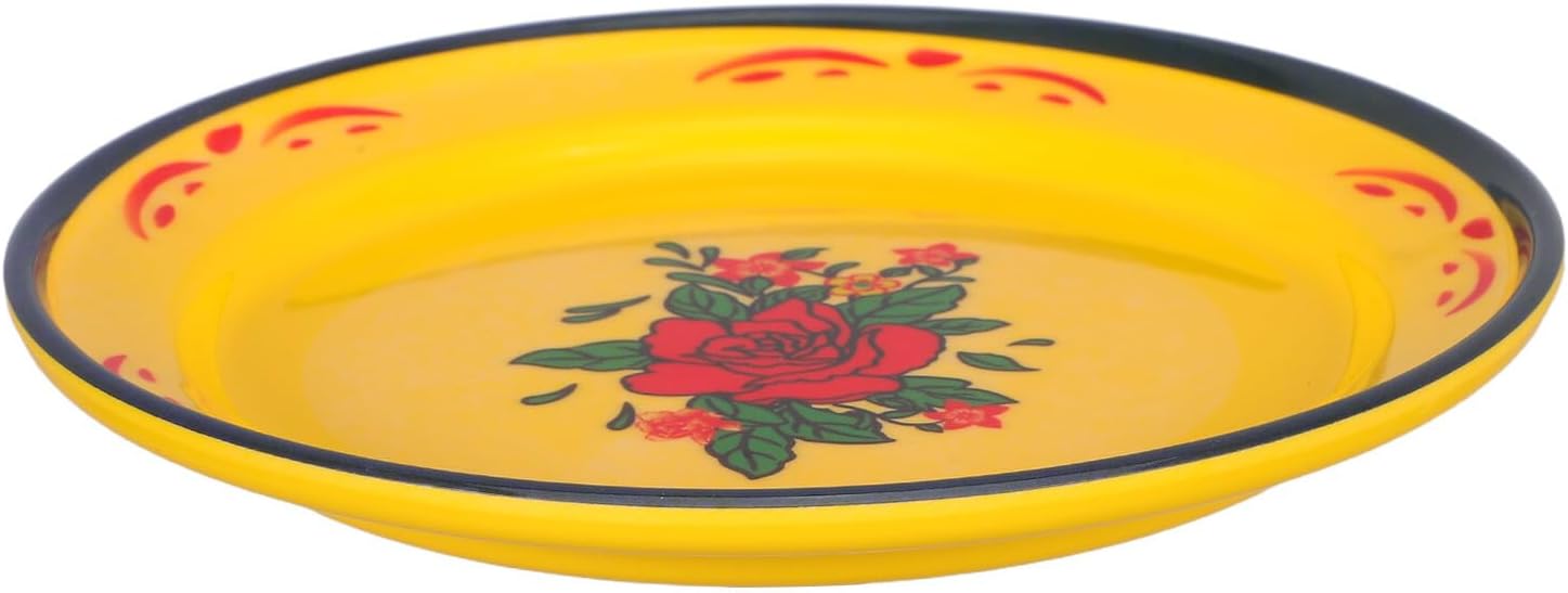 Melamine Serving Platter and Unbreakable Dinner Plates, Red Stackable Bbq Party Dishes, Sturdy Picnic Vegetable and Pasta Bowls for Outdoor Camping