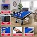 GoSports 7 ft Pool Table with Wood Finish - Modern Billiards Table with 2 Cue Sticks, Balls, Rack, Felt Brush and Chalk - Choose Your Style