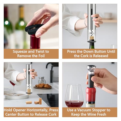 Décapsuleur automatique et coffret d'accessoires à vin pour offrir un cadeau idéal - 5