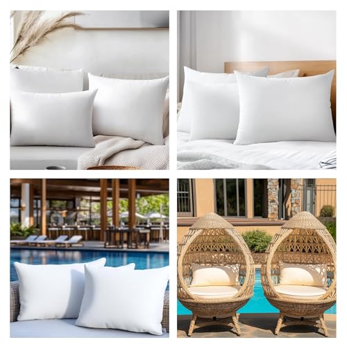 Miniatura 6 de Manemi Relleno Cojin 40x40cm, Funda De Tela Peinada Extra Suave, Almohada De Fibra Huesca Siliconada Virgen, Cojin Para Sofa O Cama - Blanco, Set 4 Unidades