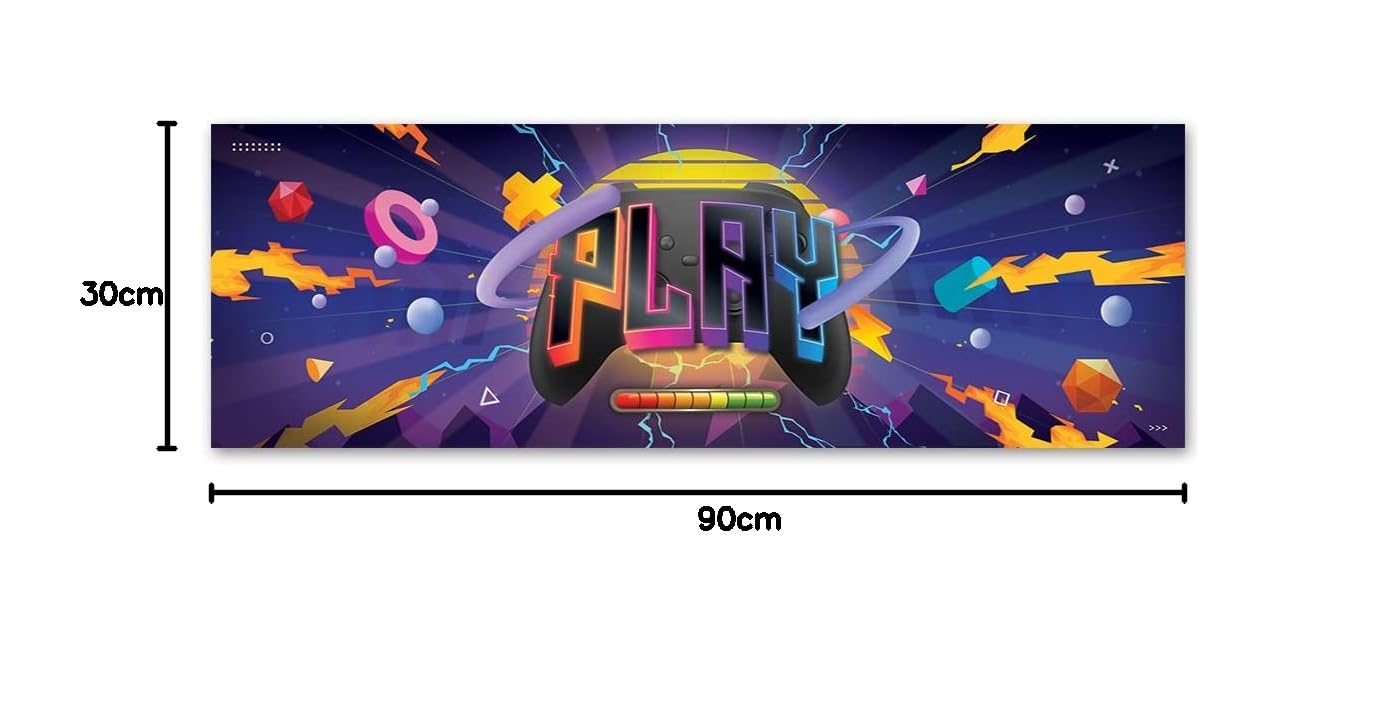 Feeby Cuadro en Lienzo Para Jugadores Videojuegos 90x30 cm 1 Pieza Impresión en Material Tejido no Tejido Modernos Artística Imagen Decoración De Pared Salon Dormitorio Abstracto Gaming Play Multi