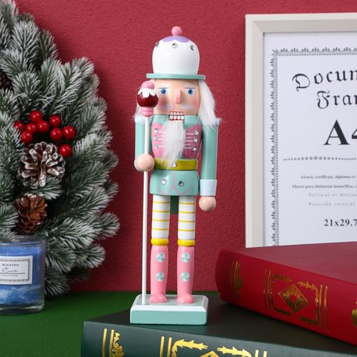 BESPORTBLE Weihnachten Nussknacker Soldat 25 cm Aus Holz Klassische Weihnachtsdeko Figur Weiche Kanten Leicht Tragbar für Wohn- Und Bürotischdekoration