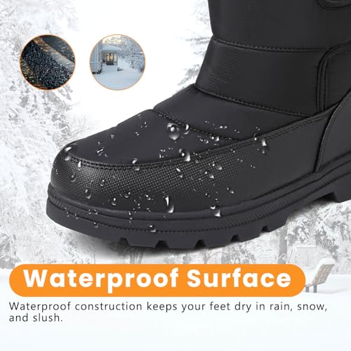 Mens Snow Boots Waterproof Womens Winter Boots Fur Lined Warm Lightweight Mid-Calf Casual Outdoor Cold Weather Shoes Unisex3