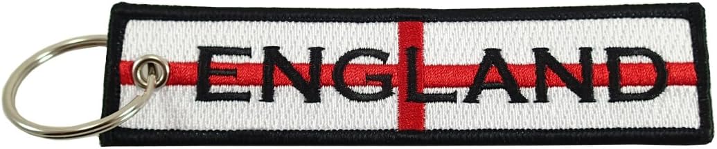 Luso AviationEngland Flag Key Chain, 100% Embroidered
