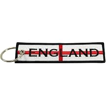 England Flag Key Chain, 100% Embroidered