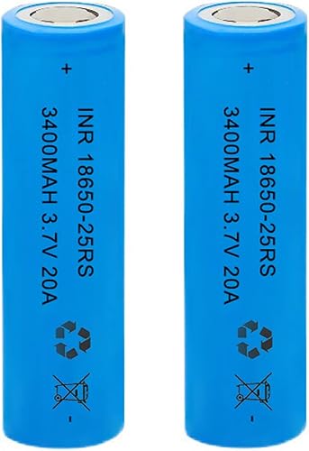 AFSONGOO Paquete de 2 baterías recargables de 3.7 voltios de 3000 mAh para linternas, faros, timbres de puerta, autos RC (azul)