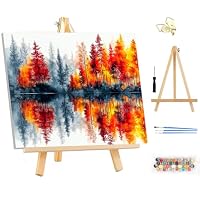 MEIYUDA Peinture Par Numéro Adulte – Kit Cascade Montagne 30x40cm, Toile Pré-imprimée, Pinceaux & Pigments Acryliques Inclus, Loisir Créatif Anti-Stress