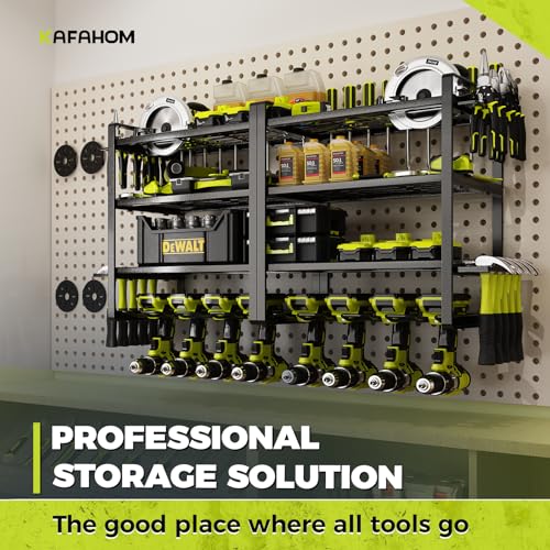 Kafahom Power Tool Organizer, 8 Drill Holder Wall Mount, 4 Layers Garage Tool Organizers And Storage Rack thumb #4
