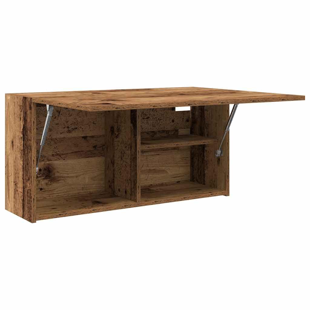 Floating Wall Cabinet, Modern Wood-Grain Wall-Mounted Storage Unit, Hanging Shelf Cabinet for Bathroom, Kitchen and Living Room (80 x 25 x 40 cm)