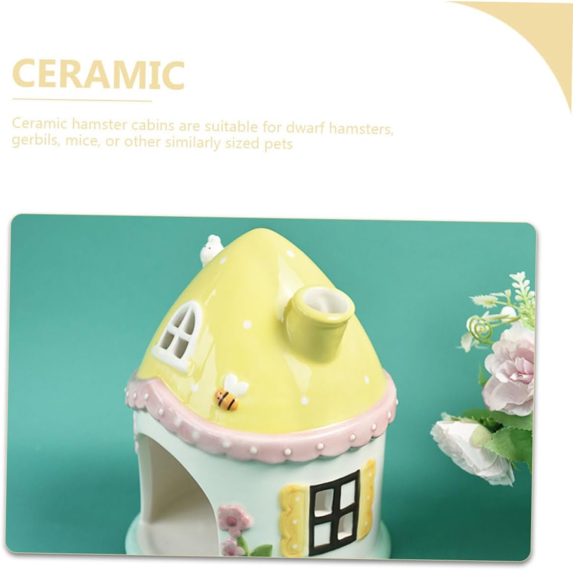 BESPORTBLE Ceramic Castle Nest Guinea Pig Cages Decorative Hamster House Small Pet Hideout