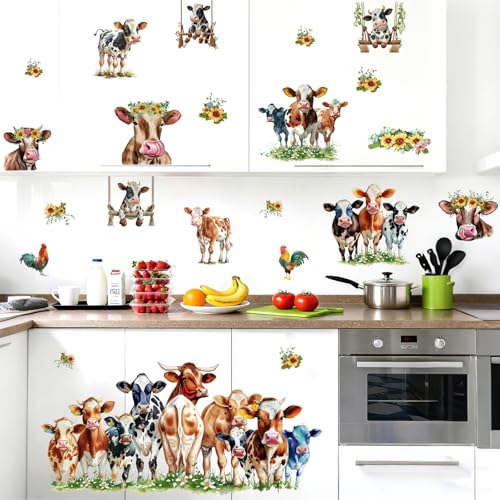 Vinilos Decorativos de Vaca Divertida para Paredes miniatura 1