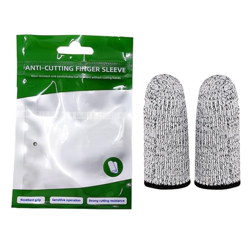 Dedales transpirables resistentes a cortes: protectores para las yemas de los dedos, protección de 5 niveles | 2 protectores de dedos para trabajo, cocina, jardín, escultura, molienda, vidrieras,