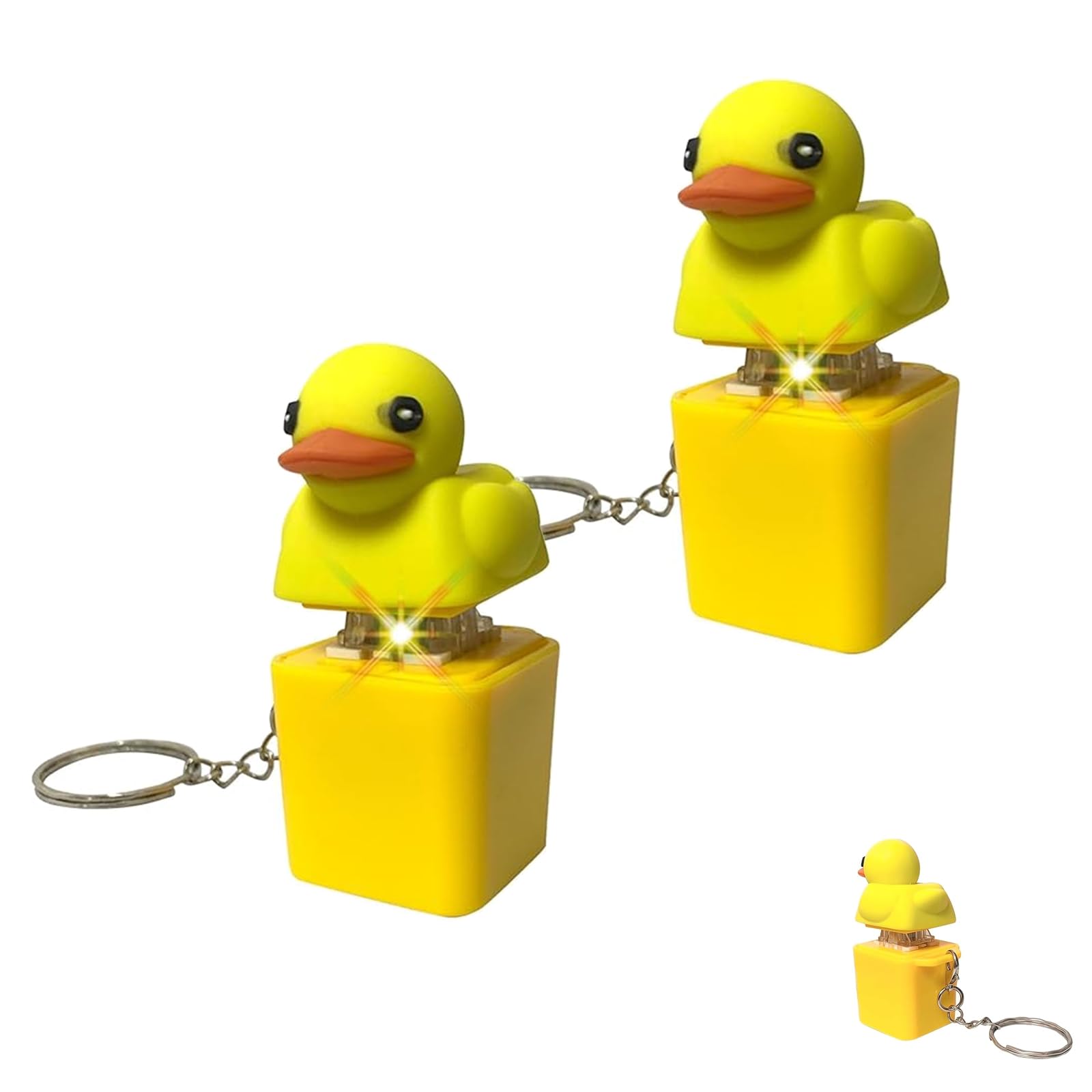 2Pcs Quacking Duck Fidget Toy, Ducky Keychain Keyboard, Duck Keyboard Fidget Toy, Duck Keyboard that Quacks