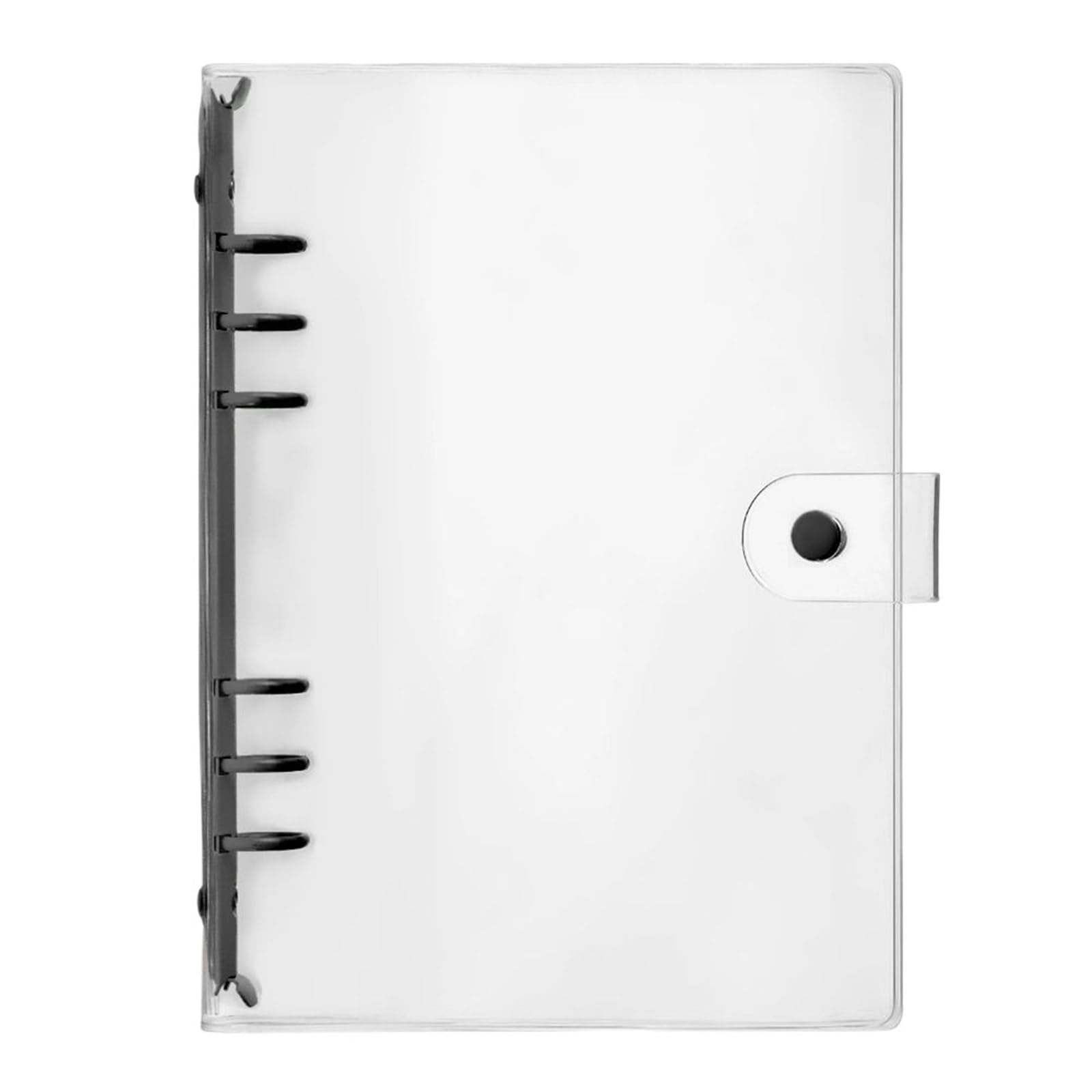Przezroczysty folder z tworzywa sztucznego, 5 szt. Wielokolorowa, przezroczysta okładka notesu z luźnymi kartkami, teczka A5 A6, dokumenty(Black-A5)