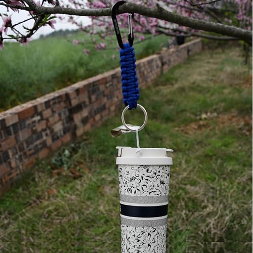 Image of BRAVESHINE Paracord Keychain Carabiner Clip, D Ring Lanyard Hanger Stroller Hook for Water Bottle, Key, Backpacks, Men, Women