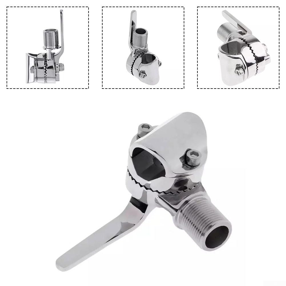 Zoegneer Marine VHF Antenna Mount 316 Acciaio Inox Regolabile Cricchetto Base Per 22-25mm Diametro Antenne Barca Yacht RV Staffa di Montaggio 270 ° 180 ° Angolo