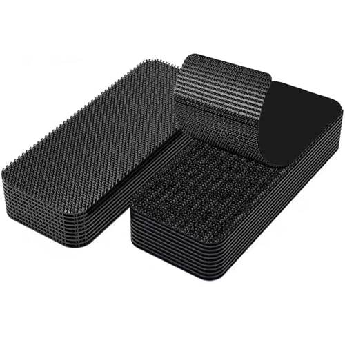 20 Pcs 10 Pares Belcro Adhesivo Doble Cara Fuerte,Belcro Adhesivo Fuerte,para el Hogar,Oficina,Automóvil,Escuela,Rectangula,Reutilizable,Negro,3×10cm