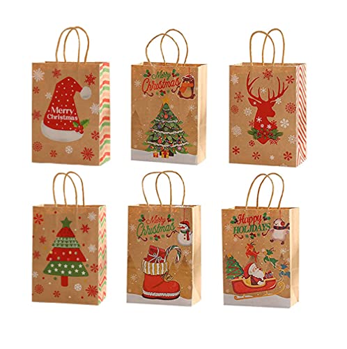 12 Stück Weihnachtspapiertüten, GeschenktütenWeihnachten,Geschenktaschen Weihnachten,Papiertüten,Papier Weihnachtstaschen,für Weihnachten Cover
