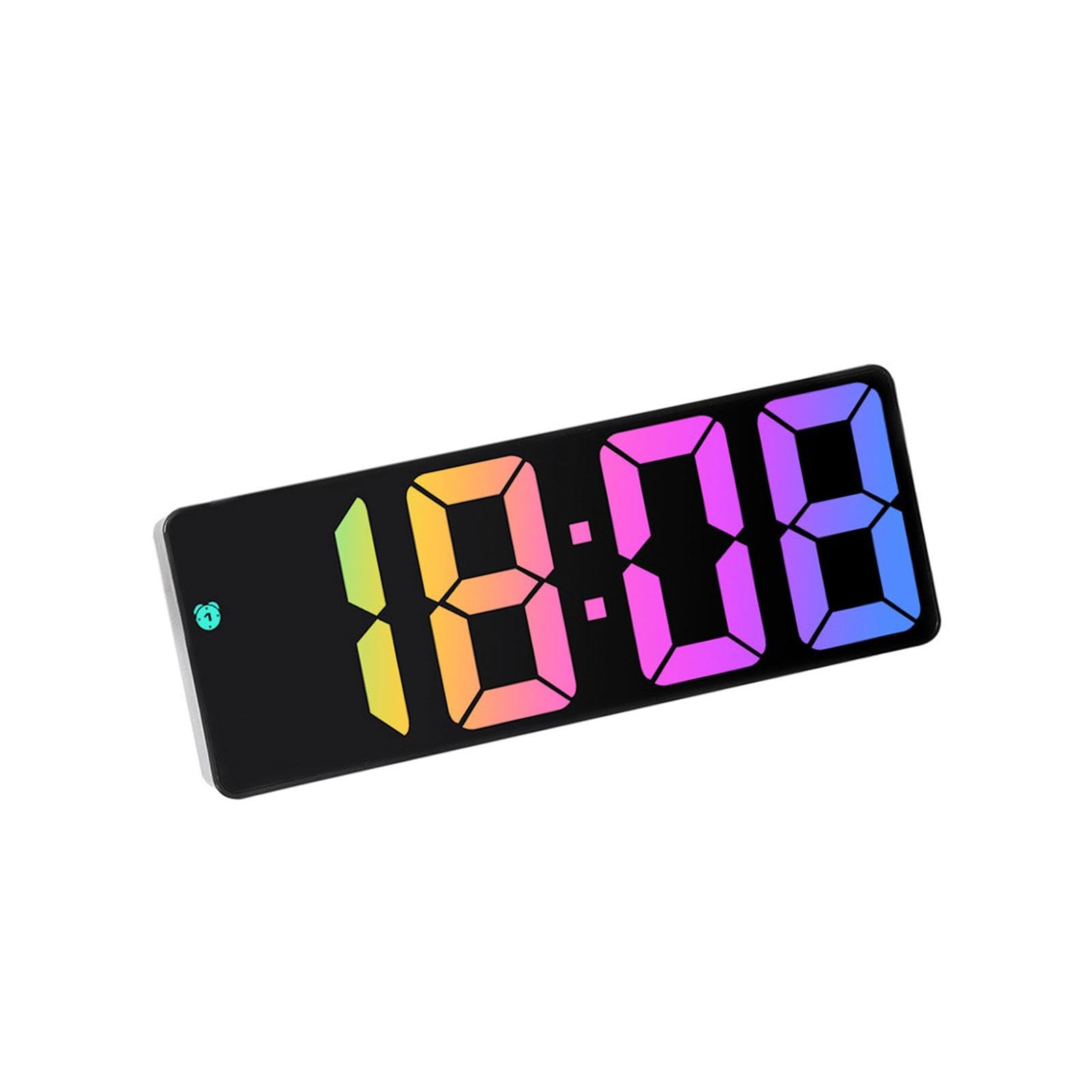 TFAOYS Digital Wall Clock Digital Alarm Clock with Temperature,Dimmer,Date Desk Clocks for Offices Living Room Bedroom Decors Desk Wall