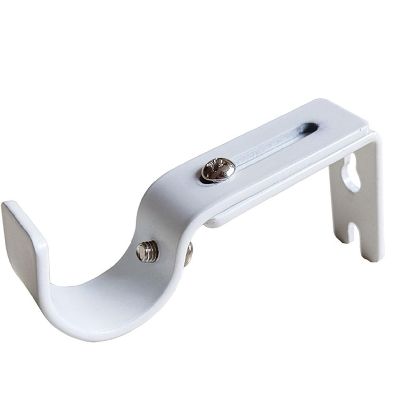 Gbrcen Curtain Rod Brackets 4PCS Adjustable Curtain Rod Brackets Metal Hanger for 1 Inch Rod Curtain Rod Holder Hardware Home Drapery Rod Holders for Wall(White)