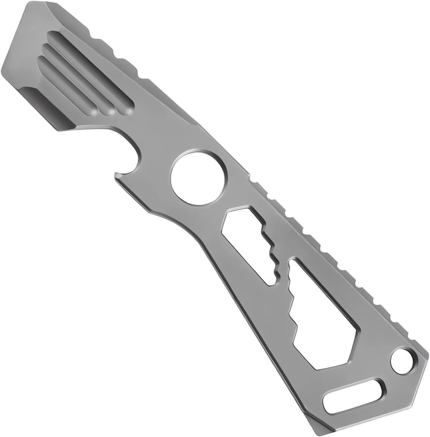 NALACAL Mini EDC Pry Bar - Small Keychain Prybar Multitool for everyday carry, 4 in 1 Stainless Steel Edc Gadgets Multi Tools. Keychain Bottle Opener, Gray Multi Tool (Small EDC Pry Bar Silver)