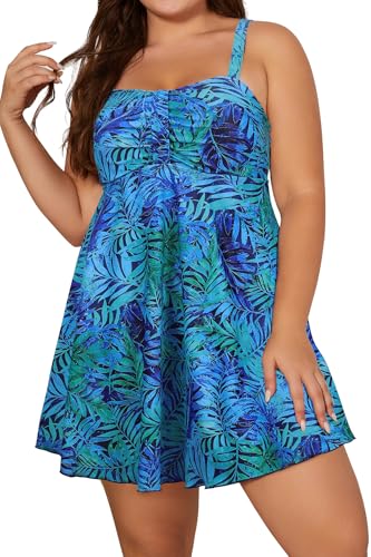Maillot de bain grande taille dissimulant ventre et cuisses robe une pièce SHEKINI