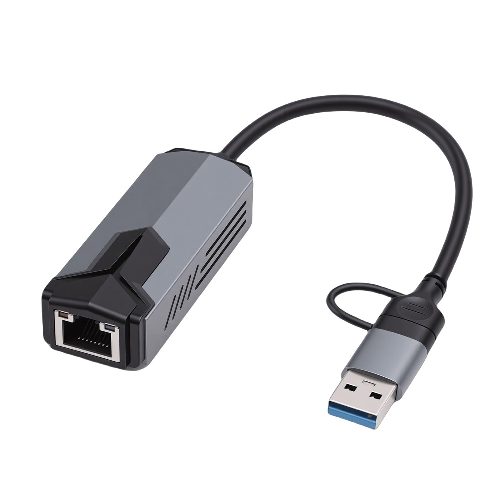 Goshyda Adaptateur Ethernet USB C vers 5 Go, Adaptateur Réseau 5 Gigabit avec Port USB A, Plug and Play en Aluminium pour Ordinateur Portable Wins 10/11 OS X Thunderbolt 4
