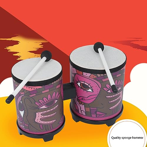 Tambour bongo bois indien portable instrument percussion petit et facile