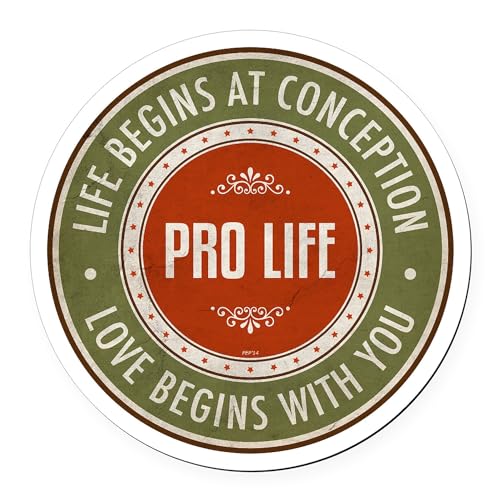 CafePress Pro Life Round Car Magnet, Magnetic Bumper Display
