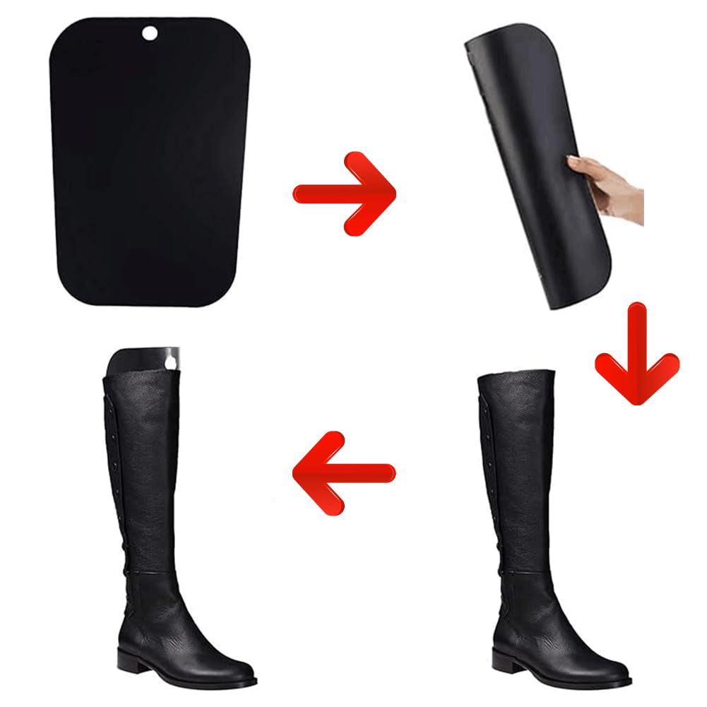 Insertos de Formas de Botas, Moldeadores de Botas de Plástico, Altas de Botas Inserta, Soporte de Botas, Bota Molde Insertos Negro, Moldes para Botas Altas para Hombre y Mujer, 4 Pares Bota Árbol