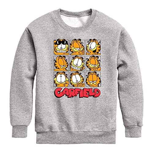 HYBRID APPAREL - Garfield - Faces Grid - Toddler And Youth Crewneck Fleece Sweatshirt