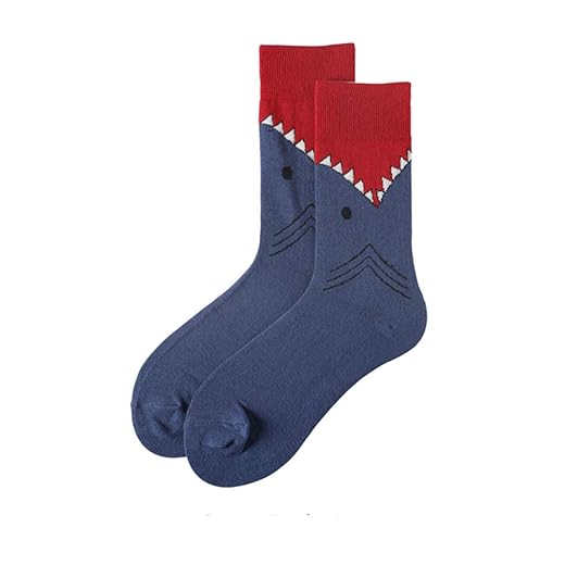 AMOYER Unisex Lustige Kunst Crew Socken Bunte Shark Mid Sockings für Männer Frauen
