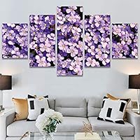 SIGNWIN 5 Panel Canvas Wall Art Modern Art Bouquet Colorful Decorative Elements Floral Multicolor Photography - 60