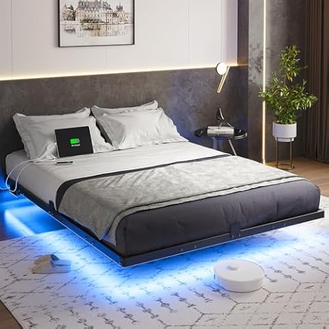 Liians Queen Size Floating Bed Frame Cover