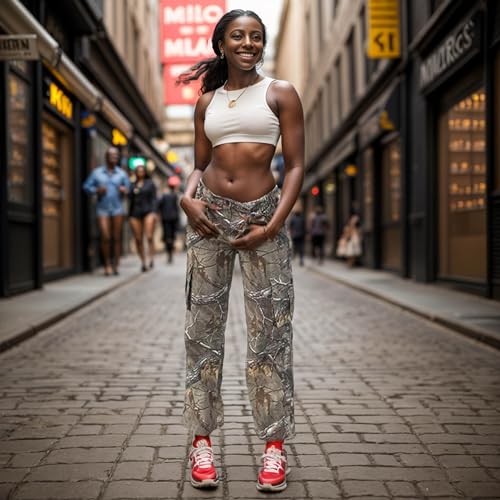 Women Camo Pants Cargo Camouflage Pants for Women Sweatpants2