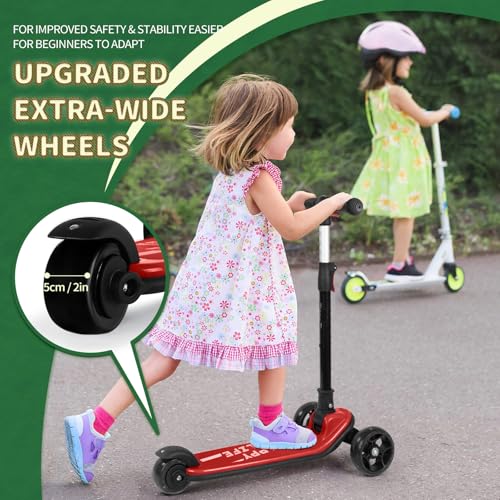 Image of besrey 3 Wheel Scooter for Kids Ages 3-10 with 4 Adjustable Height | LED Light Wheels, Foldable Toddler Scooter, Extra Deck, Lean-to-Steer Design, Sturdy and Safe
