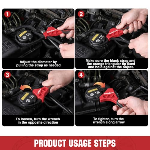 CRAFTZONE 2-Piece Anti-Slip Strap Wrench