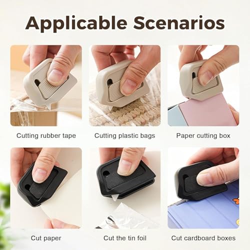 Image of 2Pcs Upgrade Auto-Retract Utility Knives,2025 New Magnetic Retractable Box Cutter with Safety Ceramic Blades & Right Angle Groove,Portable Fridge-Friendly Package Opener for Cardboard. (White 2Pcs)