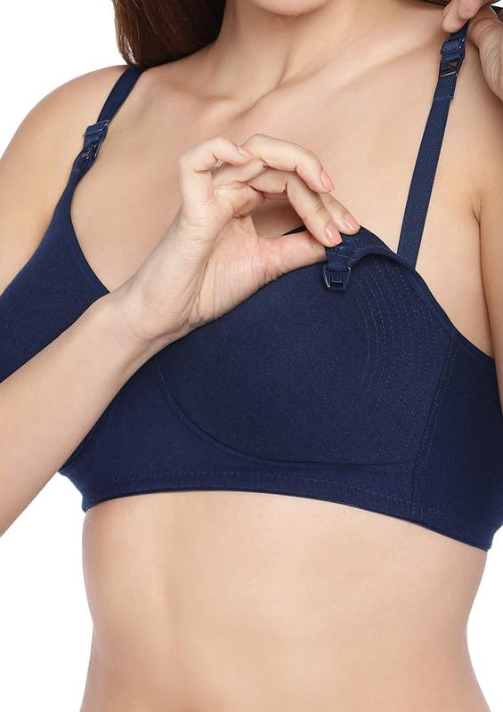 Image of Inner Sense Organic Cotton Bamboo Feeding Bra for Women Full Coverage I Non Padded Encircled Nursing Bra for Women with Side Support and Wirefree Design (Combo Pack)