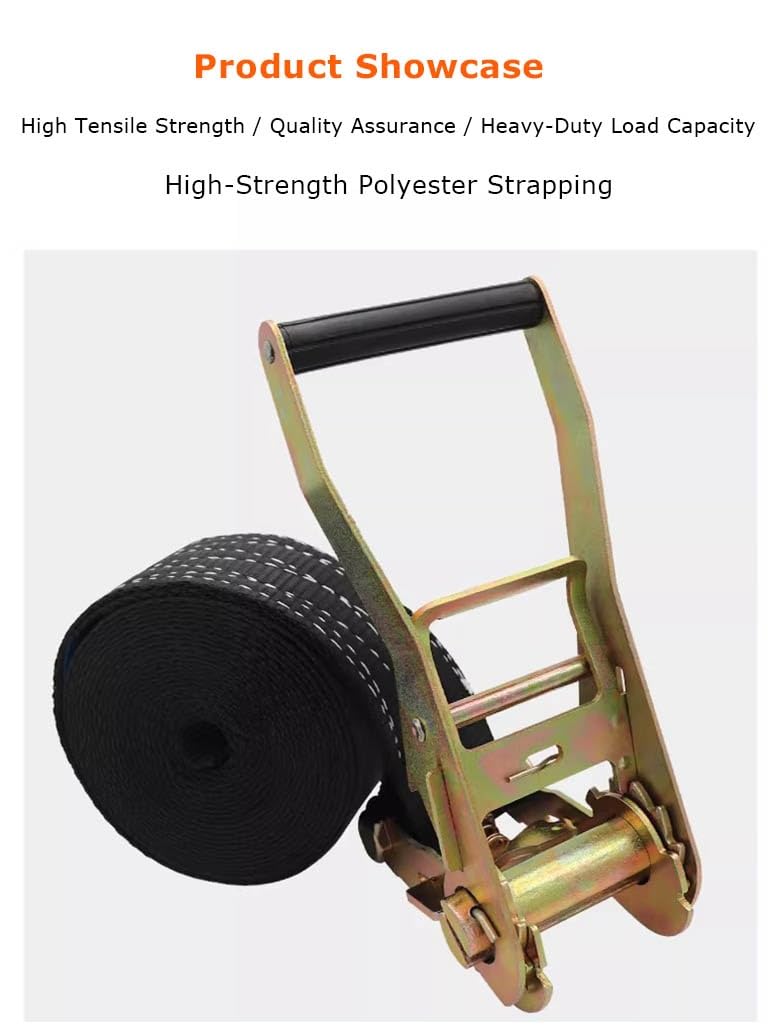 Confezione Da A Cricchetto Da 4 M X 5 Cm 1800 Kg Cinghia Di Tensione Con Cricchetto Resistenti Cinghie Di Ancoraggio Per Cinghia Di Fissaggio Per Camion Bagagli(Black1,5cmx5m/1.96x197in)