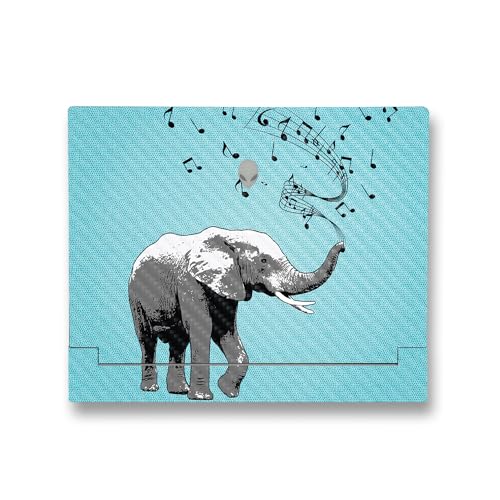 Image of MightySkins Carbon Fiber Skin Compatible with Alienware X14 R2 (2023) Full Wrap Kit - Musical Elephant | Protective, Durable Textured Carbon Fiber Finish | Easy to Apply | Made in The USA