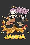 Janna: Janna Halloween Beautiful Mermaid Witch Want To Create An Emotional Moment For Janna?, Show Janna You Care With This Personal Custom Gift With Janna's Very Own Planner Calendar Notebook Journal