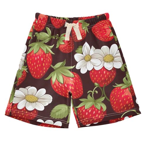 innewgogo Strawberries Cartoon Flower Toddler Baby Boy Girl Cotton Pull-On Shorts Elastic Waist Kids Pants Beach Summer Shorts 4T Multi
